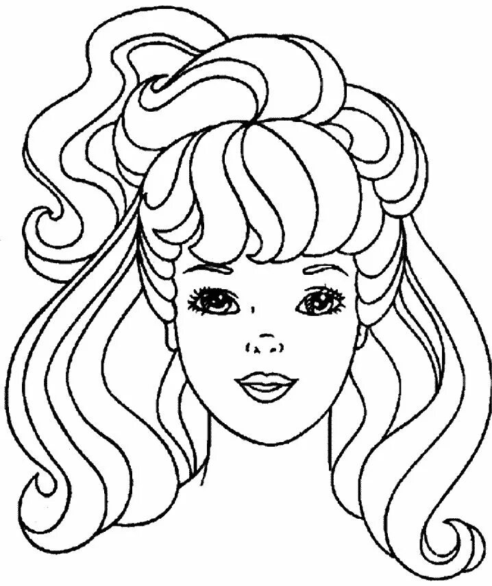 Раскраска прически для девочек распечатать Emma likes this Barbie coloring, Barbie coloring pages, Cartoon coloring pages