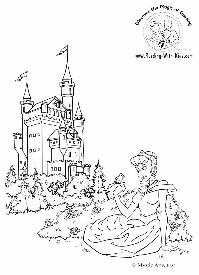 Раскраска принцесса с замком фото Fantasy and Dragon Coloring Pages Dragon coloring page, Coloring pages, Princess