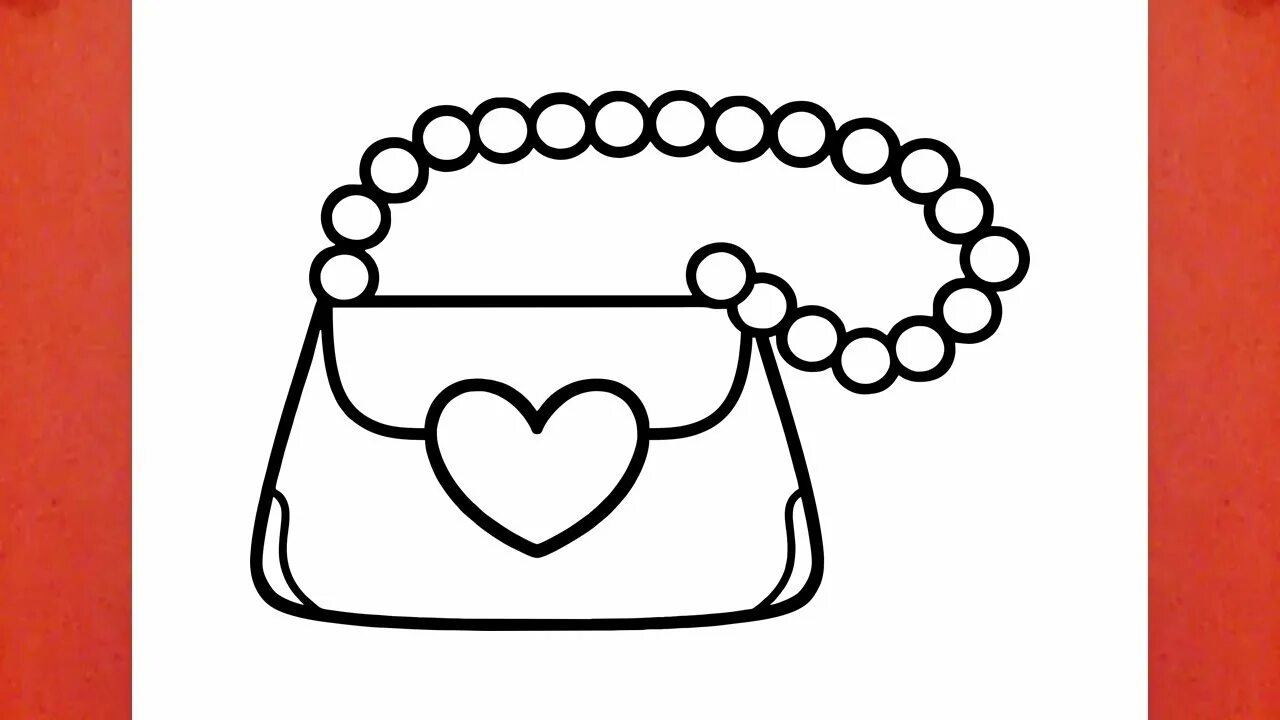 Раскраска сумочка HOW TO DRAW A BEAUTIFUL HANDBAG - YouTube