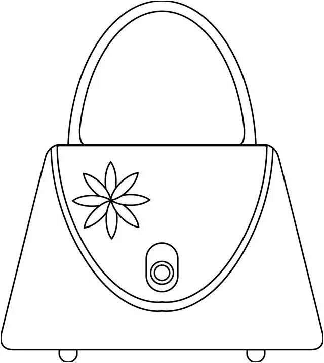 Раскраска сумочка 15 Propre Main Coloriage Image Drawing bag, Leather handbag patterns, Coloring p