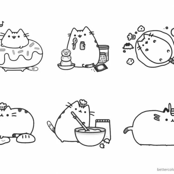 Раскраски фото пухлых котиков Pusheen Coloring Pages Cute Dinosaur Hat - Free Printable Coloring Pages Pusheen