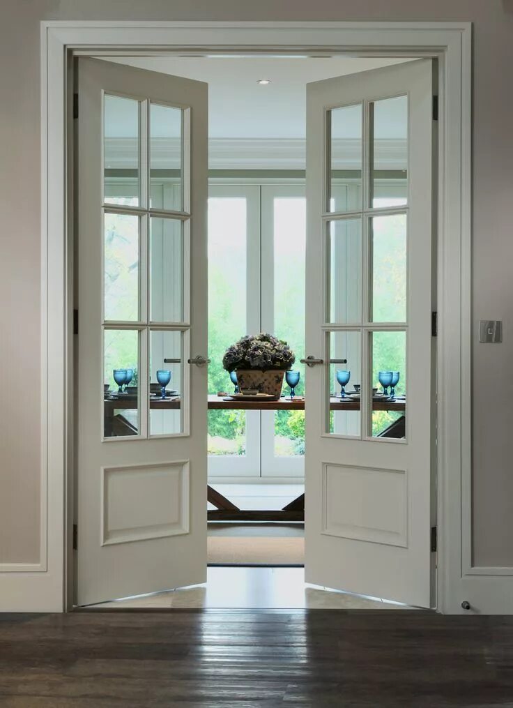 Распашные двери фото Dubbele deuren Double doors interior, French doors interior, Internal glass door