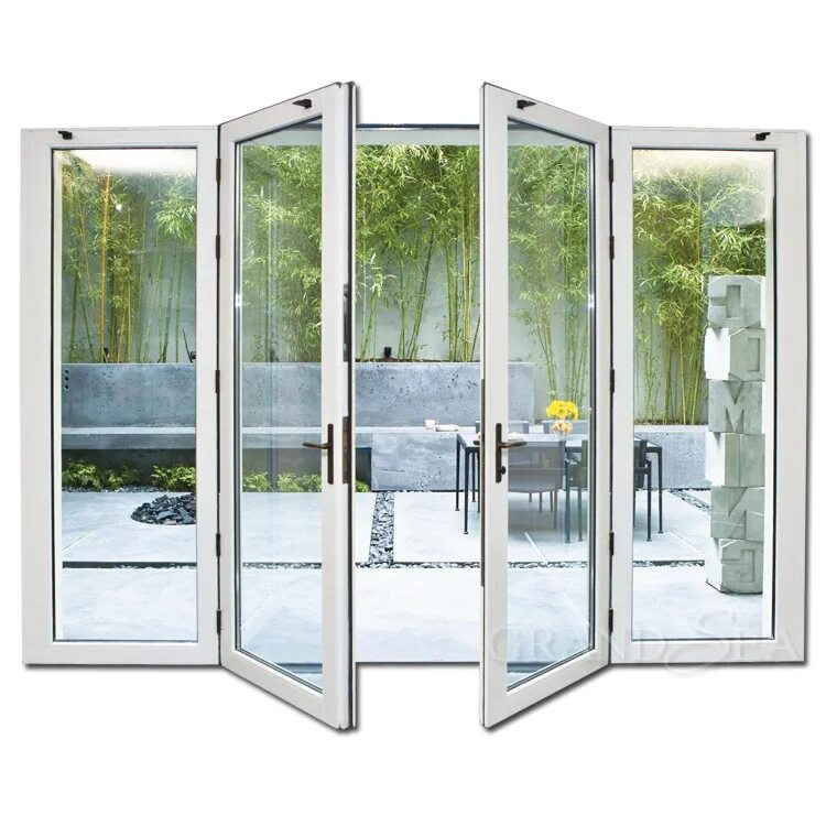 Распашные окна фото Thermal Break White Aluminum Double French Glass Door With Sidelight - Buy Alumi