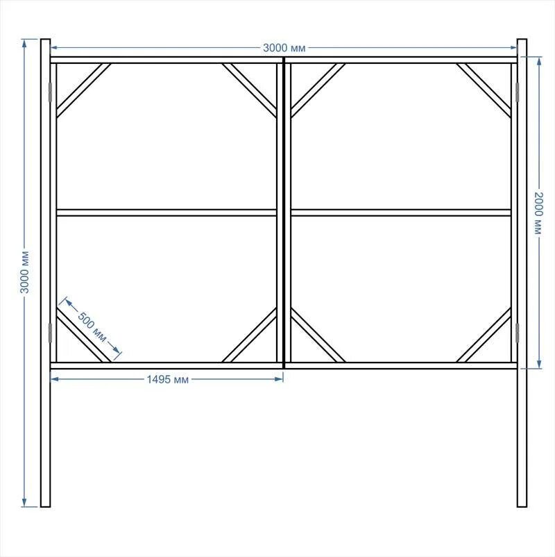 Распашные ворота 5 метров чертеж Распашные ворота чертежи с размерами фото - DelaDom.ru