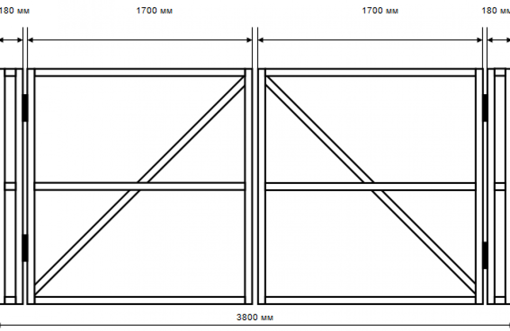Распашные ворота чертеж на 4м проем Купить Ворота Распашные 180% Купить заборы, столбы и ограждения