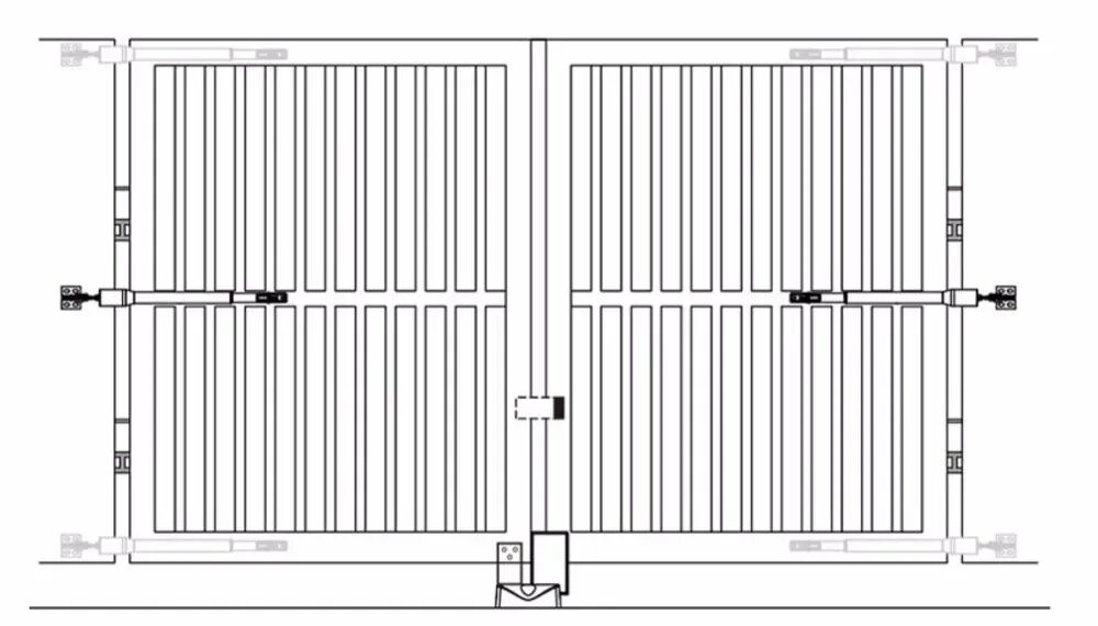 Распашные ворота с электроприводом чертежи Автоматическая Поворотная оператор привода для открывания ворот с двойным рычаго