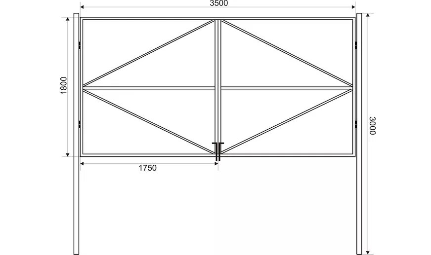 Распашные ворота схема чертеж конструкция Как сделать ворота из профильной трубы -Статьи