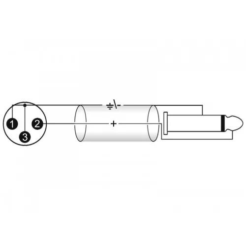 Распайка 100х100 OMNITRONIC Adaptercable XLR(M)/Jack mono 0.9m bk