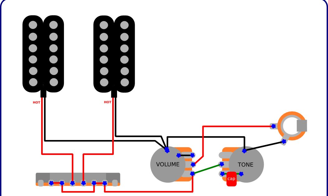 Распайка 2 хамбакера diagrams and tips: Simple and Popular "Volume + Tone" Guitar Wiring Guitar picku