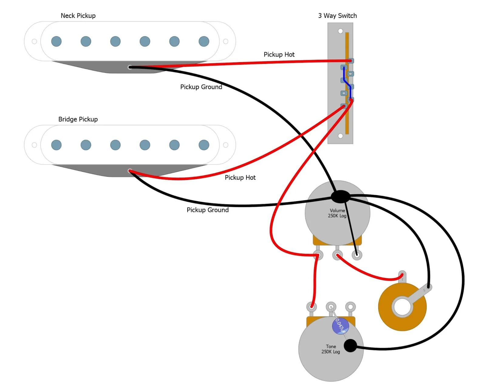 Распайка 3 позиционного переключателя Fender Telecaster One Pickup Wiring Diagram