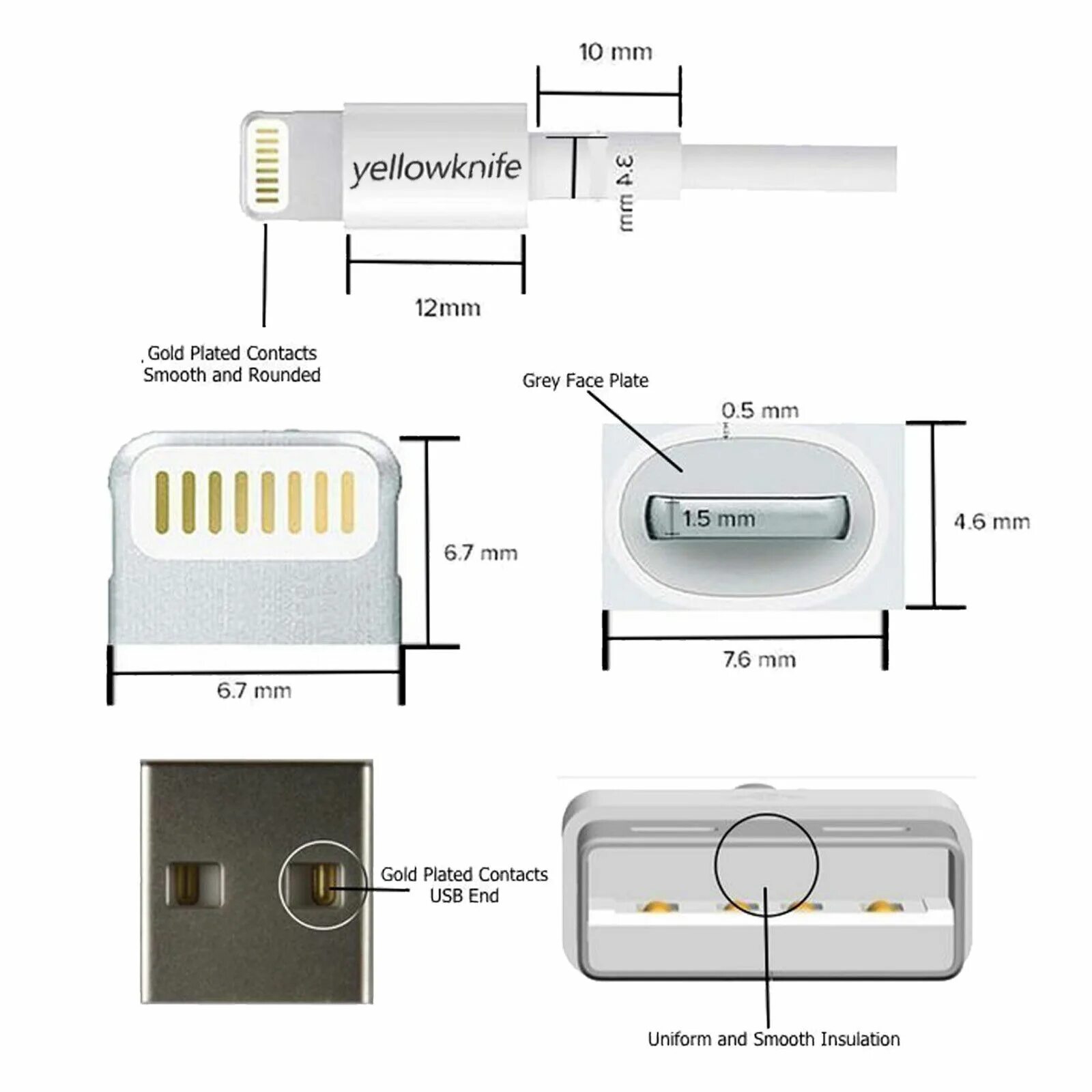 Распайка apple Lot 2M (6FT) USB Charging Cable For iPhone 11,X, 8, 7, 6, iPad 9.7" Air 2, iPod 