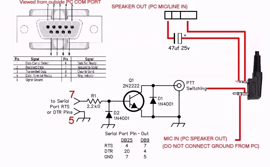 Распайка баофенг Baofeng Repeater Interface Schematic