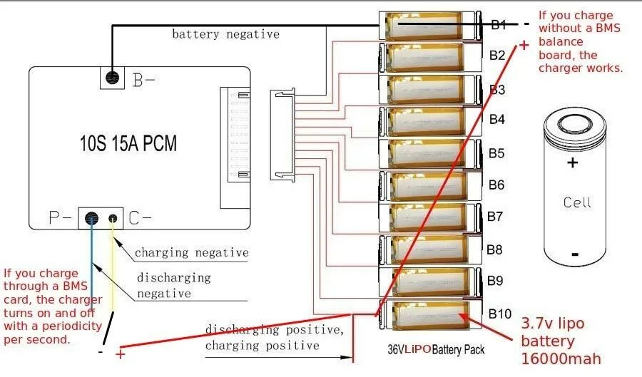 Распайка bms BMS 10 S 36 V 15A