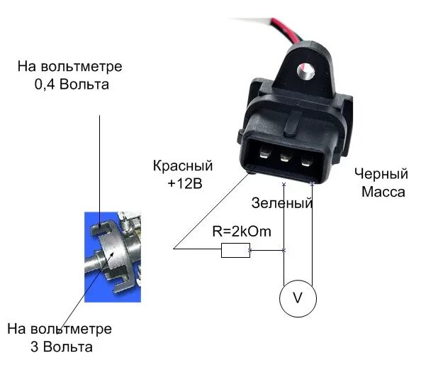 Распайка датчика холла Датчик положения распределительного вала - Renault Safrane, 2 л, 1997 года элект