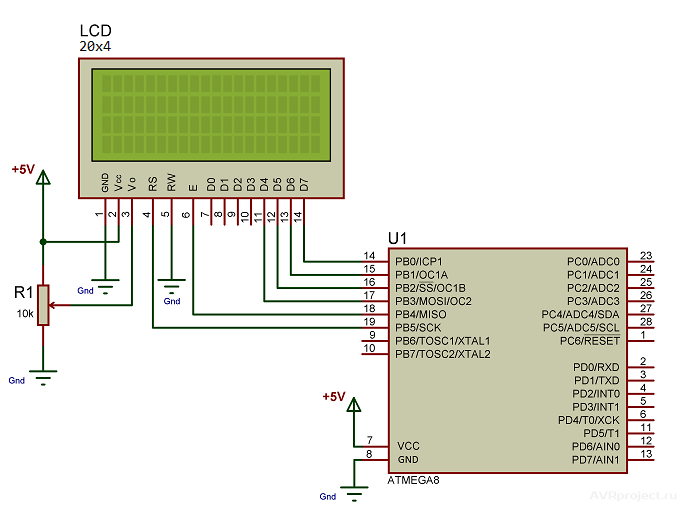 Распайка дисплеев Lcd 2004 i2c схема