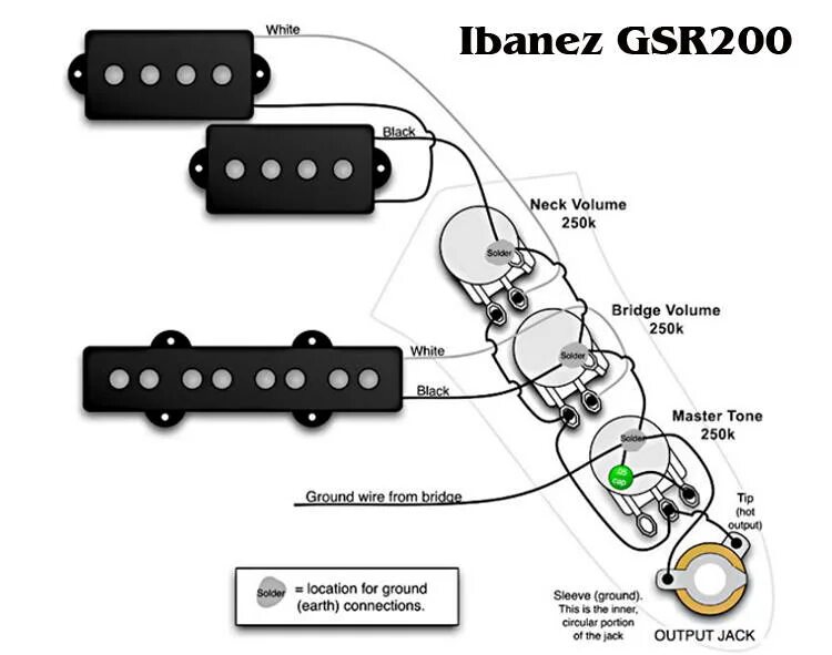 Распайка джаз бас Ibanez басс гитар