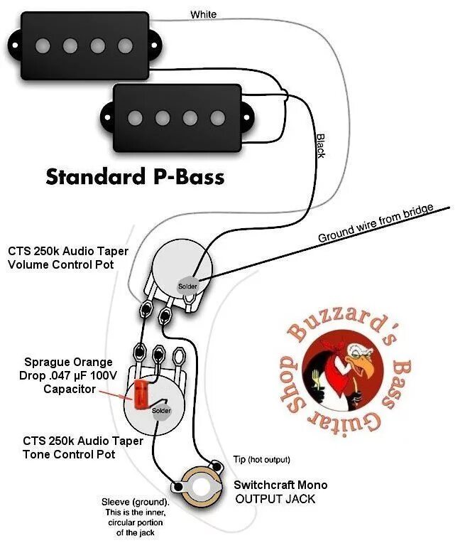 Распайка джаз бас P-Bass Wiring Diagram Bass guitar, Fender precision bass, Guitar diy