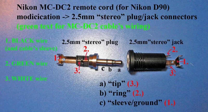 Распайка джек мама D90 - MC-DC2 modification! - for 2.5mm connectors...instructions...: Nikon DX SL