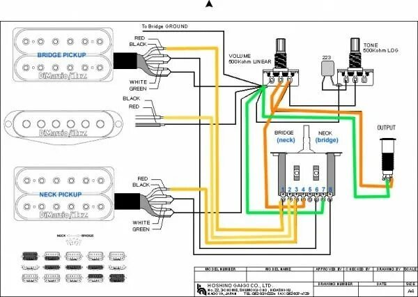 Распайка электрогитары hsh Hsh 5 Way Switch Wiring Ibanez Custom electric guitars, Guitar building, Circuit