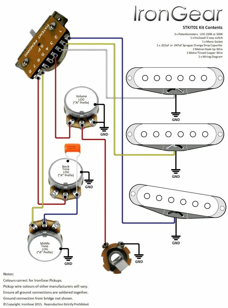 Распайка электрогитары hss Electric Guitar Wiring Diagram