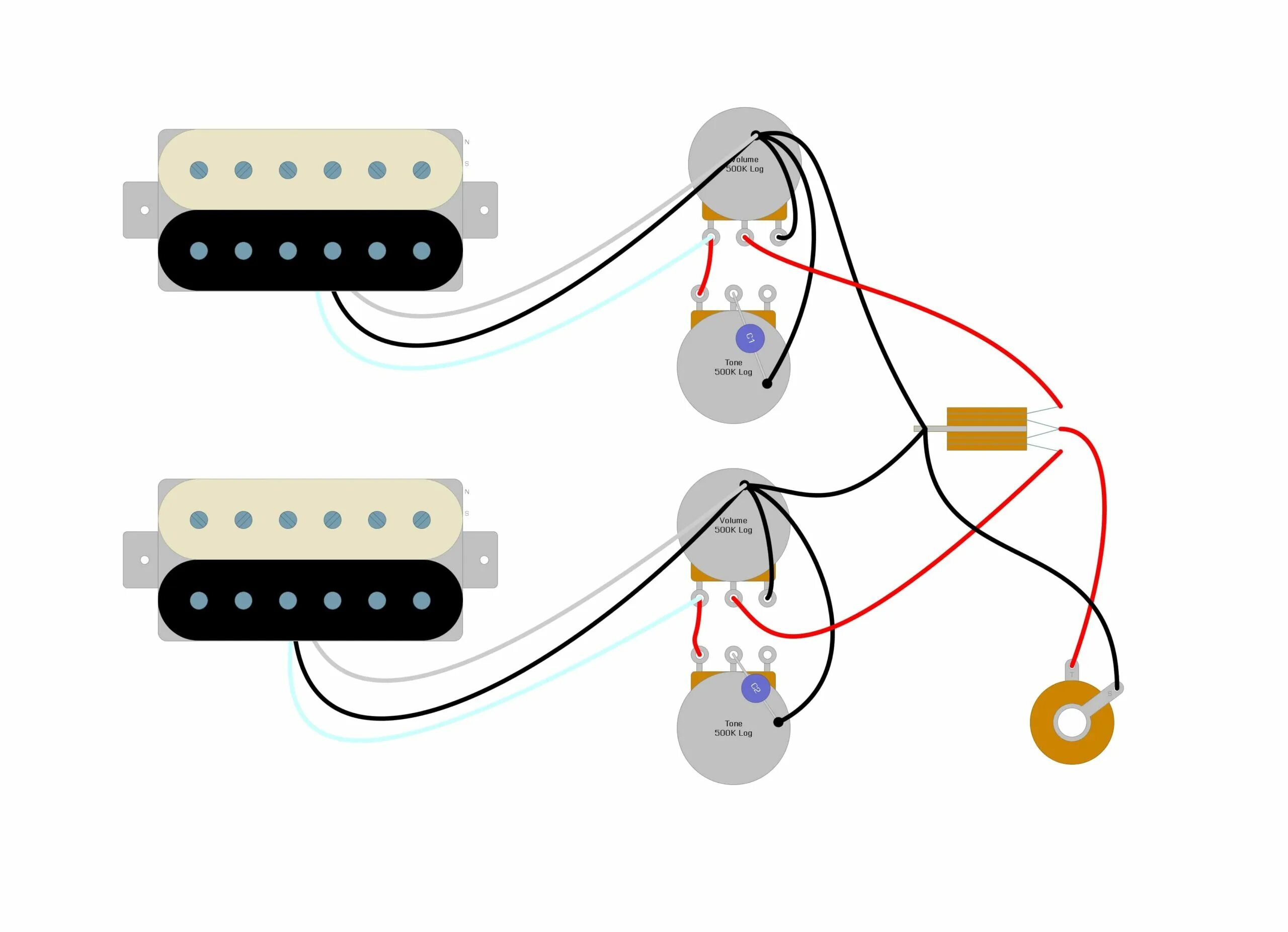 Распайка фендеров Lindy Fralin Modern PAF Wiring Diagram - Humbucker Soup