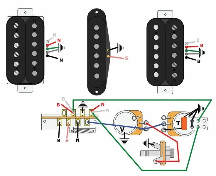 Распайка фото How to Get the Most out of Hum-Sing-Hum Wiring Guitar, Guitar tech, Guitar picku