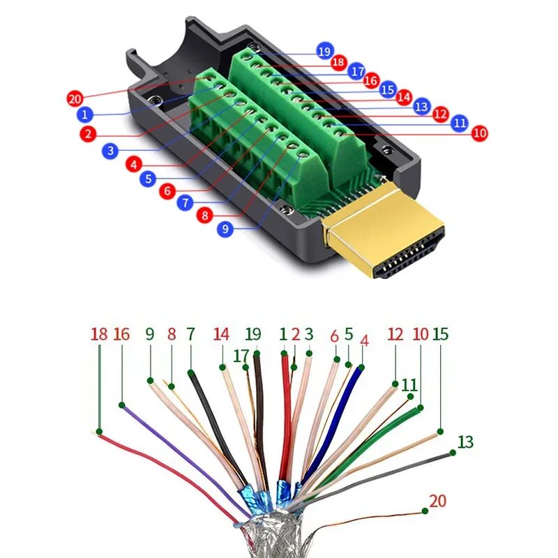 Распайка hdmi HDMI-совместимый паяльный Штекерный разъем, бесплатный сварочный разъем, 4K HD л