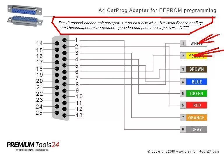 Распайка кабеля av CarProg v09.31 не могу понять какая распиновка адаптера А4 - CarProg - Форум авт