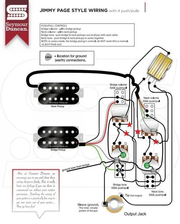 Распайка лес пол с двумя хамбакерами Jimmy Page Les Paul Wiring - Question.