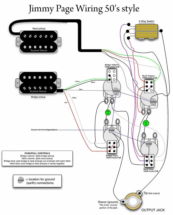 Распайка лес пол с двумя хамбакерами 50s Les Paul Wiring Diagram Luthier guitar, Guitar pickups, Guitar diy