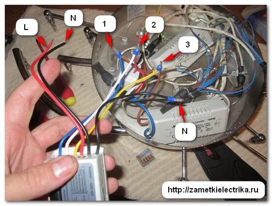 Распайка люстры Схема подключения и ремонт люстры с пультом управления Заметки электрика