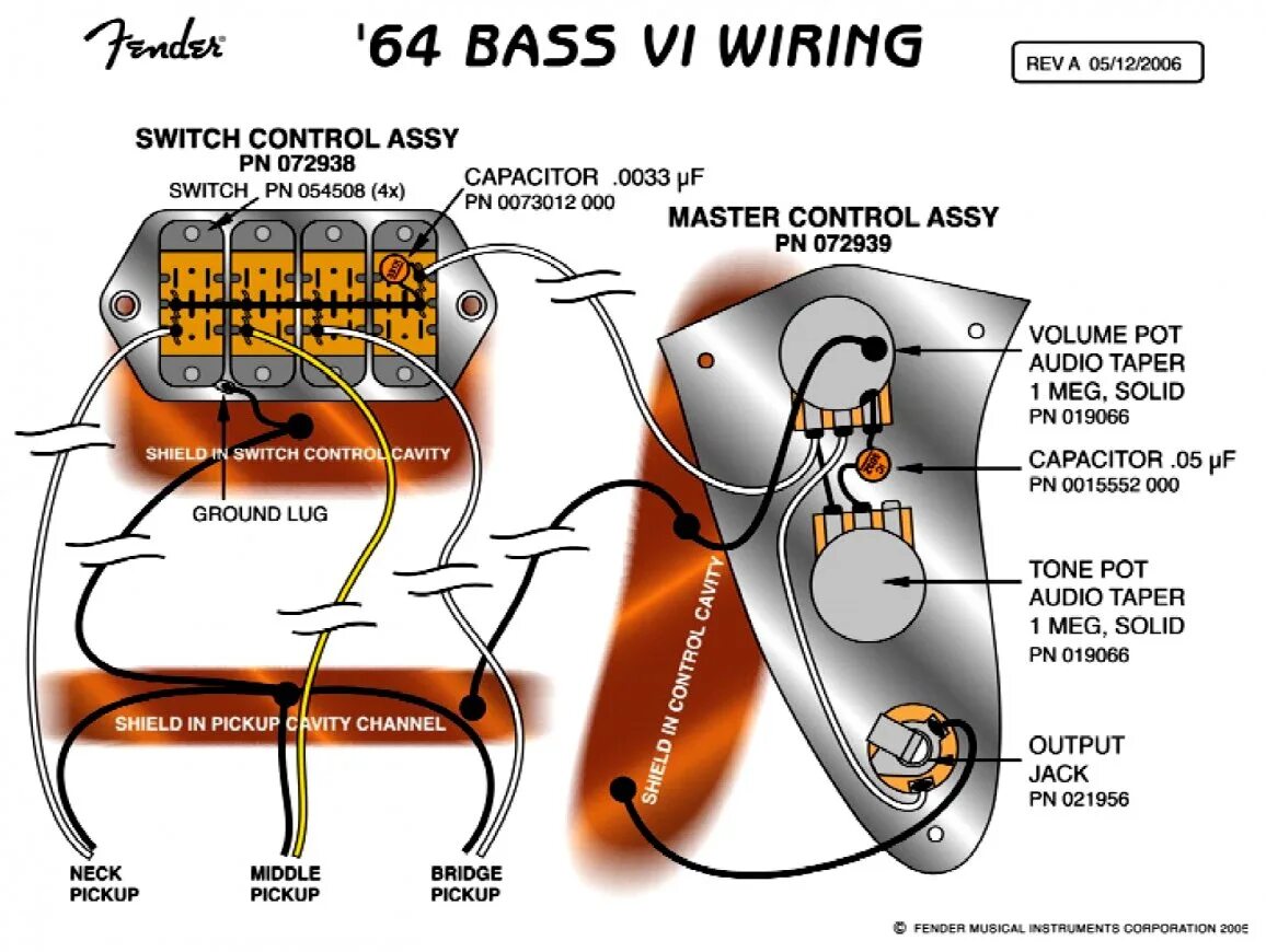 Распайка мустанга Fender Mustang Wiring Diagram Manual E-Books - Fender Mustang Wiring Diagram - C