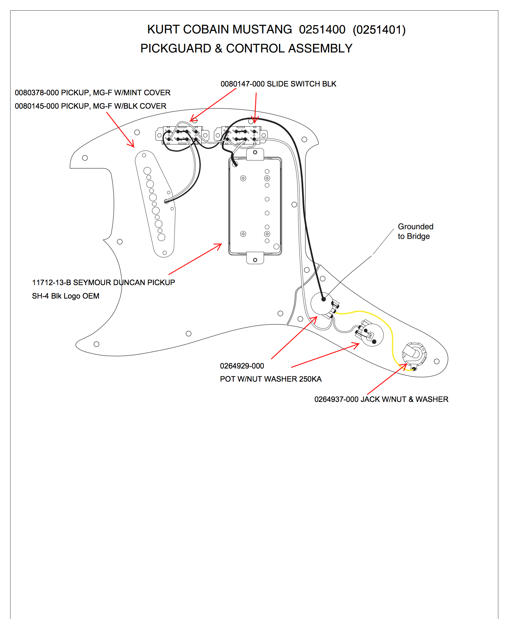 Распайка мустанга Cobain Mustang and JagStang Wiring Diagrams (FMIC OFFICIAL) - OffsetGuitars.com