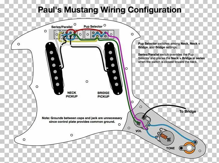 Распайка мустанга Fender Mustang Wiring Diagram Fender Jag-Stang Pickup PNG - angle, area, diagram