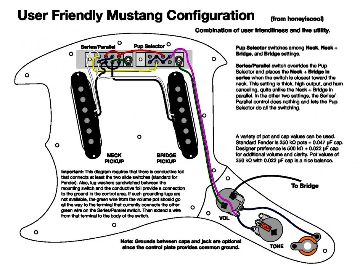 Распайка мустанга Fender Mustang Wiring Diagram Manual E-Books - Fender Mustang Wiring Diagram - C