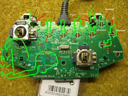 Распайка платы геймпада xbox 360 Xbox 360 wired controller PCB xbox 360 wired controller PC. Flickr