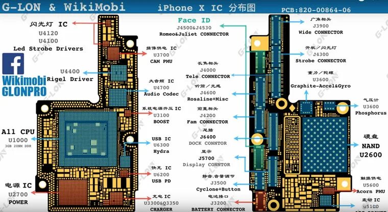 Распайка платы iphone 12 В Сети опубликовали схемы материнской платы iPhone X