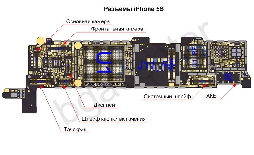 Распайка платы iphone 12 Плата 5s