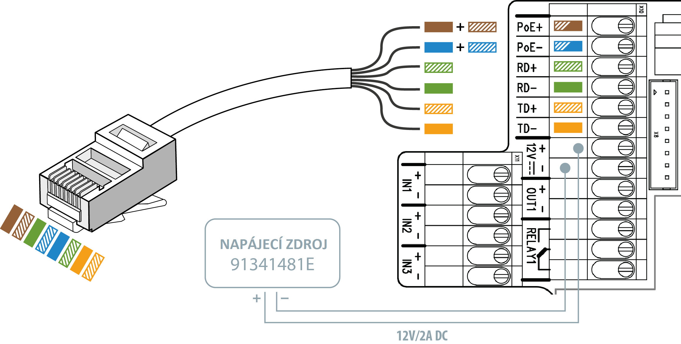 Распайка poe rj45 цоколевка распиновка с питанием Питание видеокамеры по витой паре