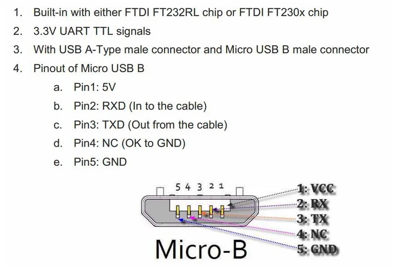 Распайка портов Usb Uart Ttl Usb A A Micro Usb 5p Intermitente Cable Micro Usb De Cable - Buy Fá