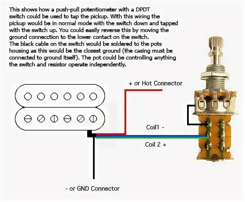 Распайка push pull Coil tap push/pull Guitar pickups, Guitar building, Guitar diy