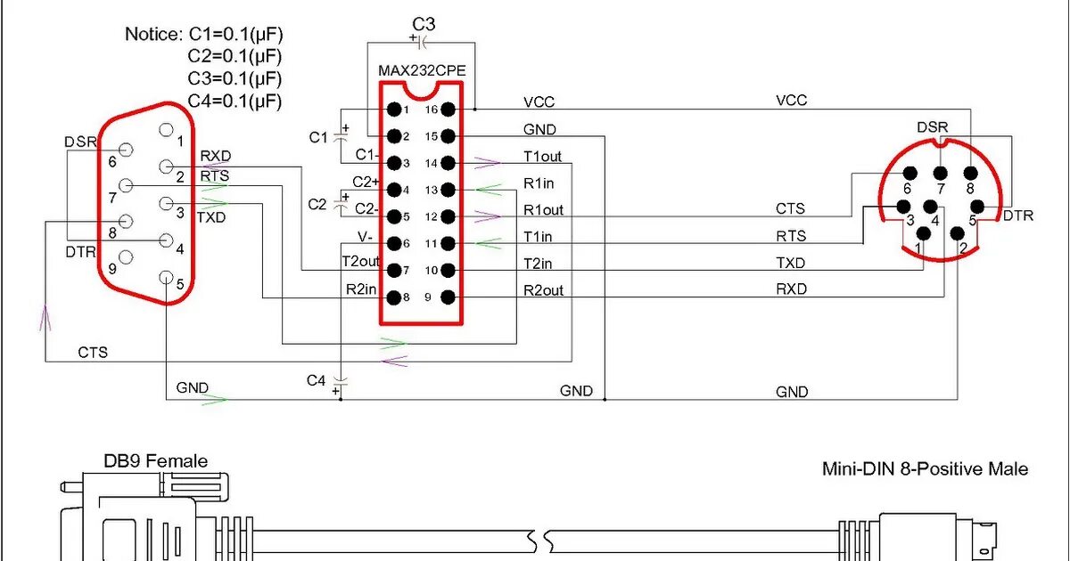 Распайка рс 232 Схема кабеля: найдено 83 изображений