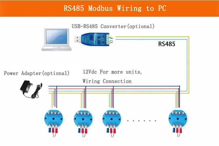 Распайка rs485 под modbus RS485 Modbus RTU Wiring Network - Abestmeter