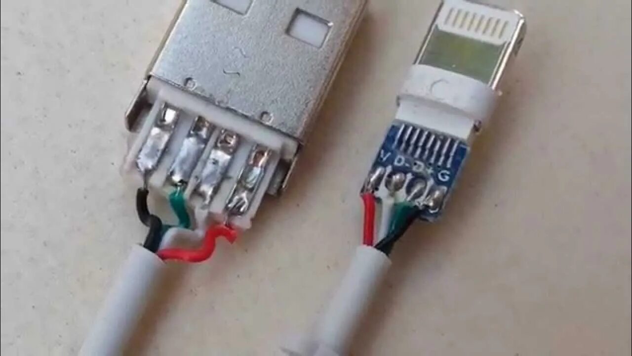 Распайка шнуров usb cabo IPhone 5 - YouTube