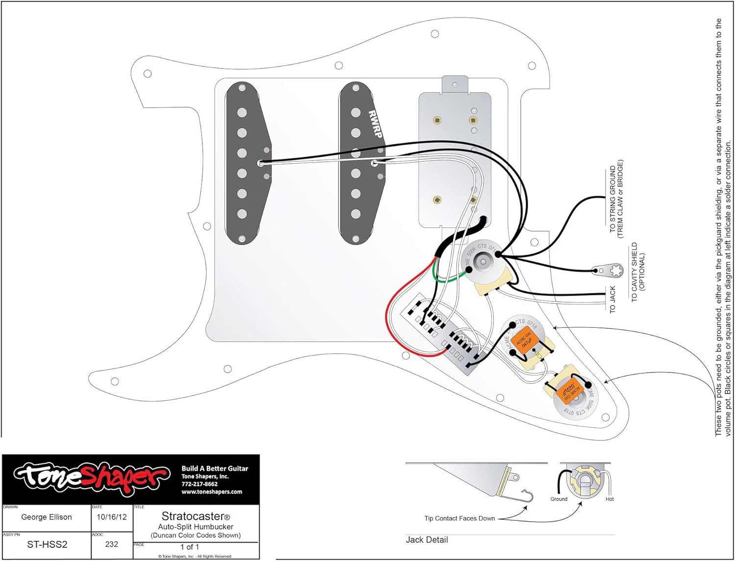 Распайка стратокастера Guitar Wireing Kit rader Fender HSS Stratocaster Belarus Ubuy