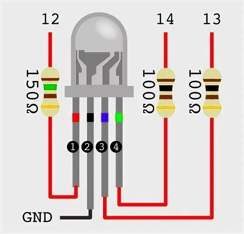 Распайка светодиода Pin on build in