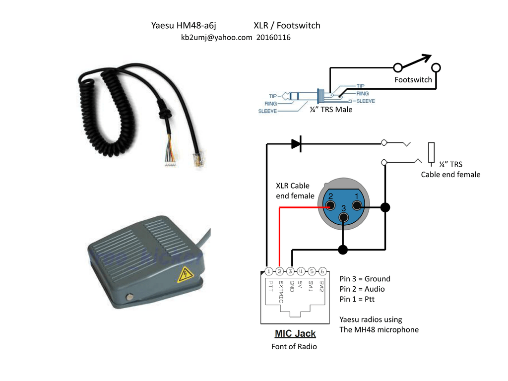 Распайка тангент Yaesu HM48-a6j Footswitch Schematic Manualzz