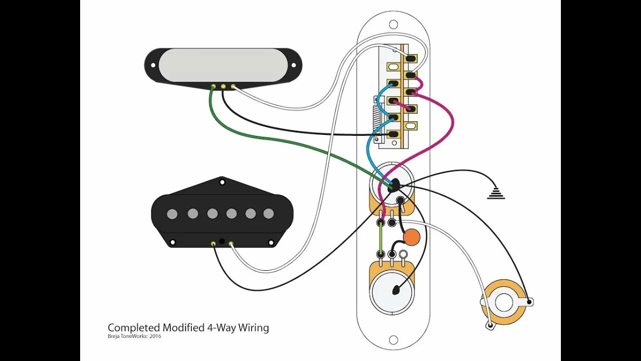 Распайка телекастер Modified 4-Way Telecaster Mod - YouTube