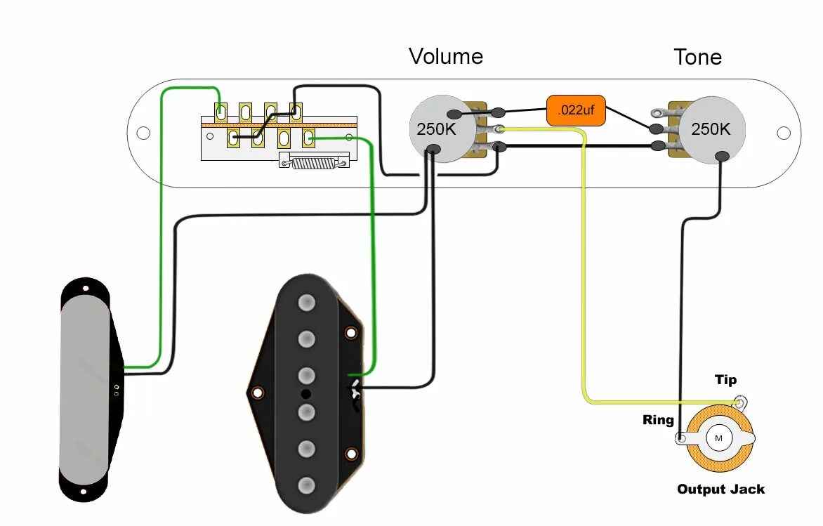 Распайка телекастер Fender Telecaster Wiring Diagram