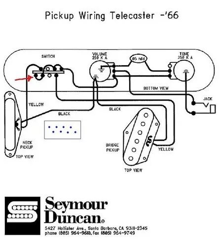 Распайка телекастер Fender Telecaster '66 Wiring Scheme Bass guitar lessons, Guitar pickups, Telecas